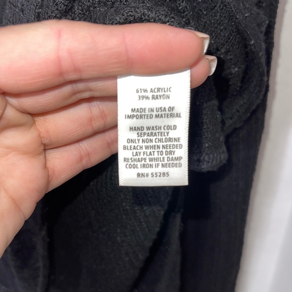 EXPRESS Black V-Neck Sweater with Lace Up Slide Slits S - Picture 7 of 7